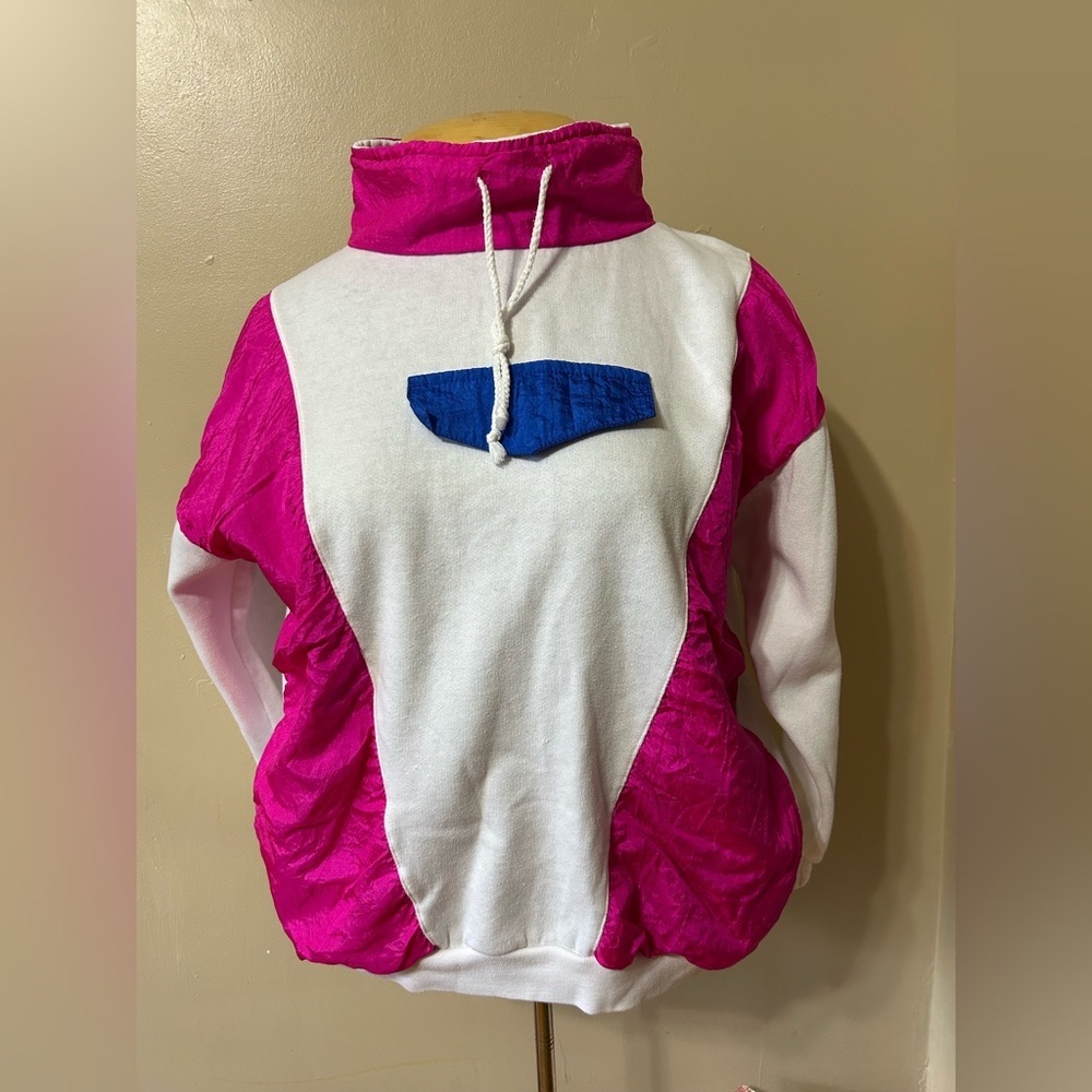 Vintage 80s Mock Neck Fake Pocket Sweater Size‎ Medium